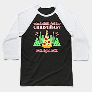 Fat Christmas Pizza Tree Baseball T-Shirt